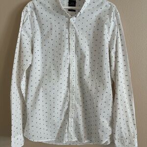 Armani Exchange White Casual Button Down Shirt